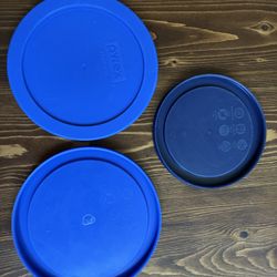 Pyrex Container Lids Blue