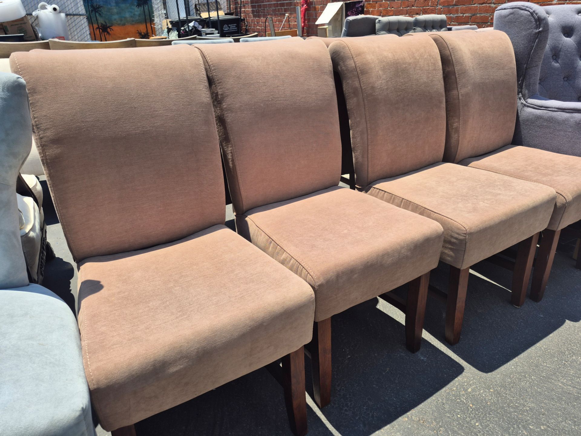 TAN DINING CHAIR SET (8)