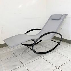 BRAND NEW $45 Outdoor Rocking Zero Gravity Chair Patio Lounge Chair Recline Rocker for Backyard Pool w/ Pillow