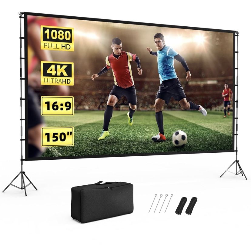 Projector Screen Outdoor, Projector Screen with Stand Portable 