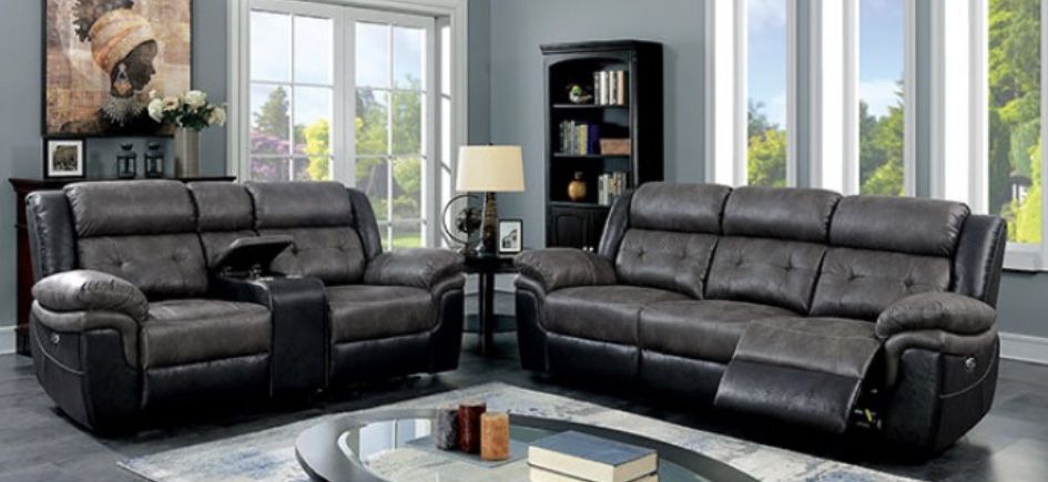 Power Recliner Sofa And Loveseat Set 