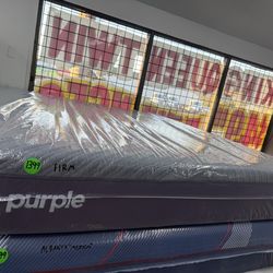 KING SIZE PURPLE RESTORE (FIRM) MATTRESS & BOX SPRINGS BED SET