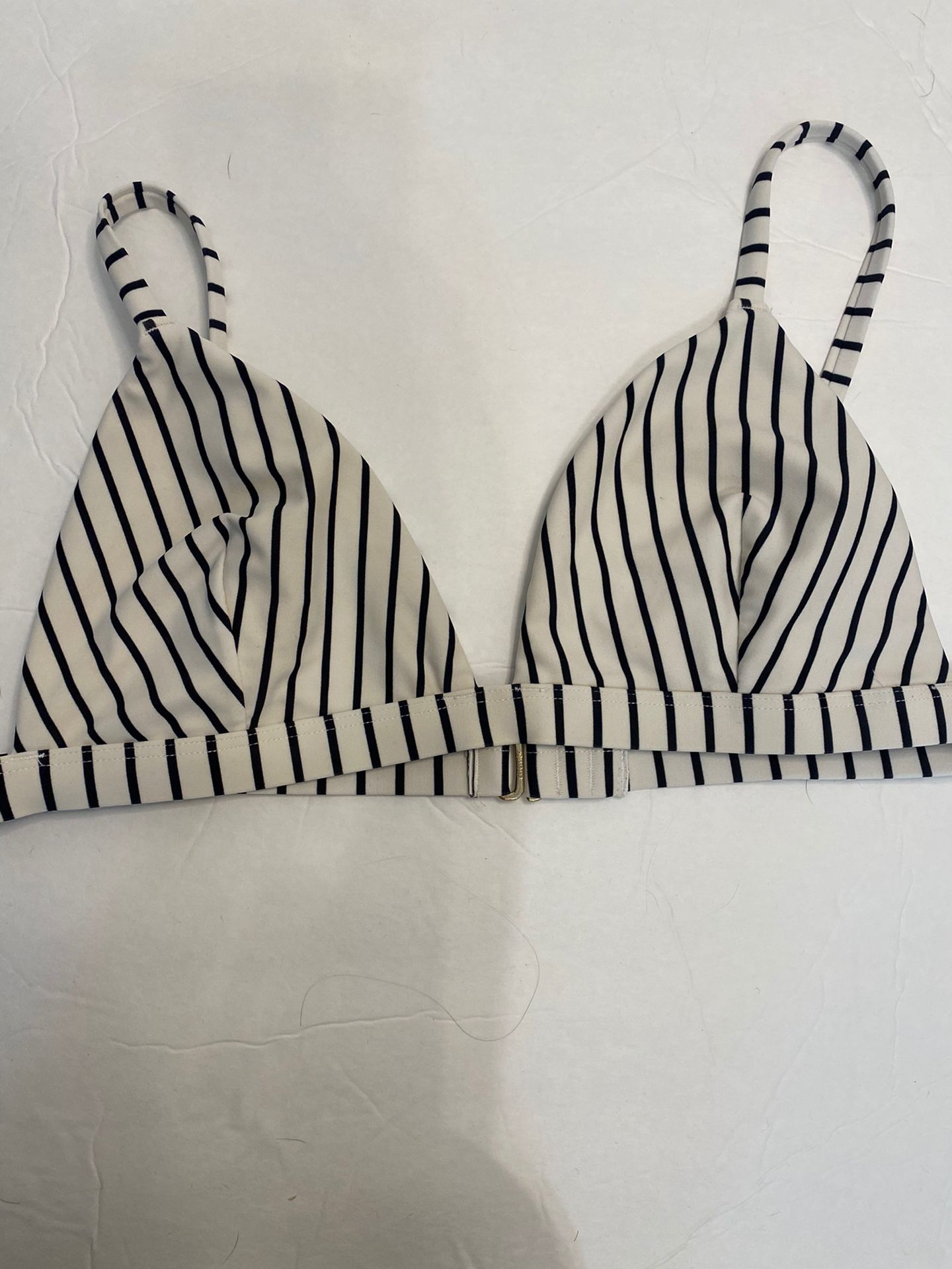 Hollister Black And White Stripe Bikini Top Only
