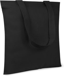 TOPDesign 10-Pack Economical 11.8"x13" Black Cotton Tote Bag, 5oz Lightweight Fabric, Small Reusable Grocery Shopping Cloth Bags, DIY Your Creative De