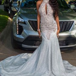 Light blue prom dress
