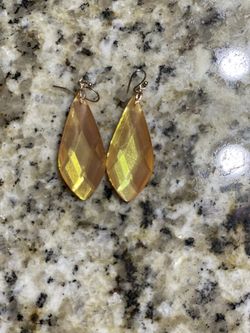 Orange Shiny Earrings 
