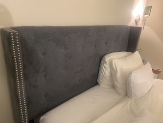 Gray Tufted Headboard