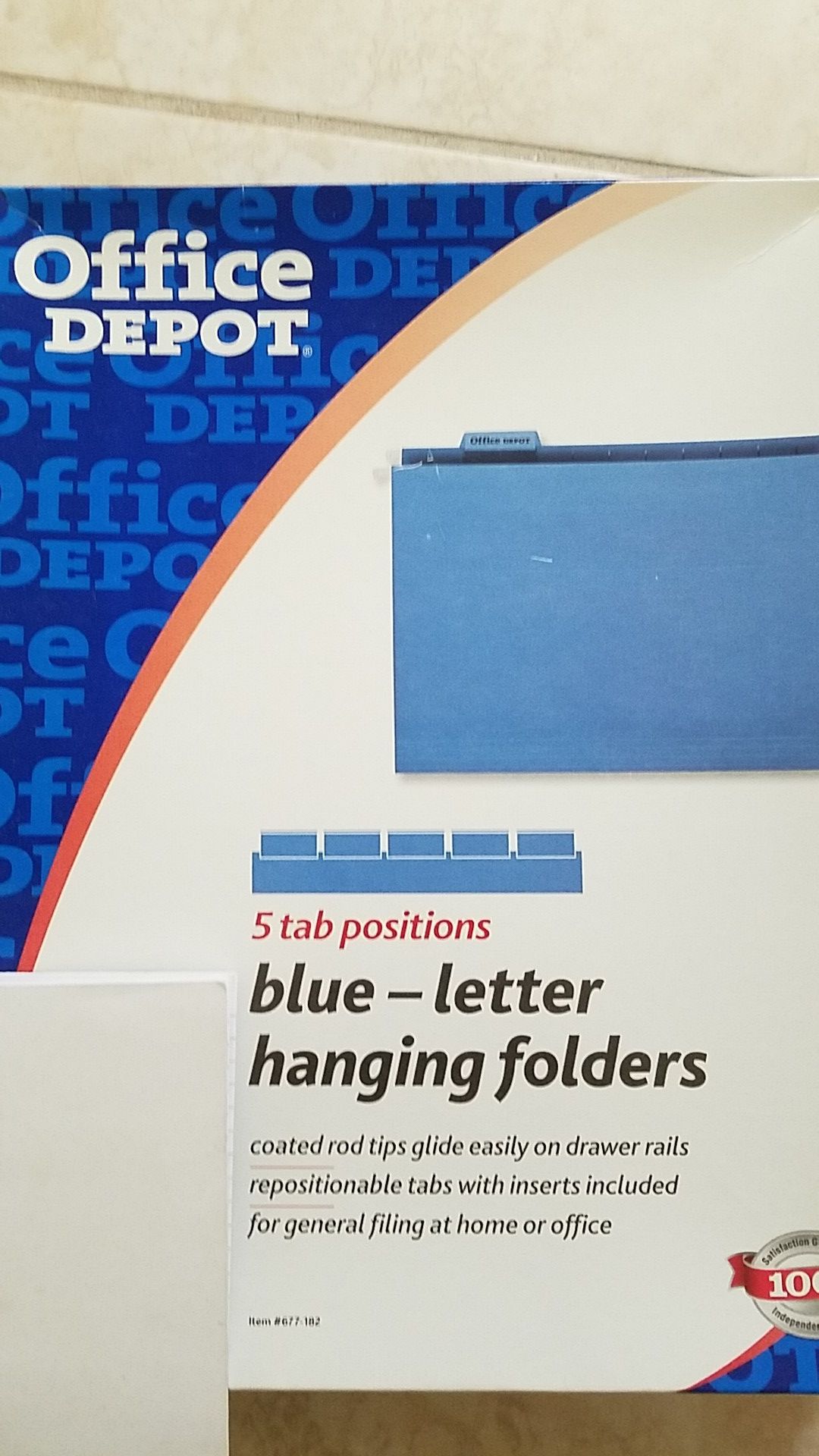 Office depot brand blue letter hanging folder