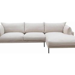 Moe’s Home Jamara Sectional Sofa – Light Gray/Beige Blend