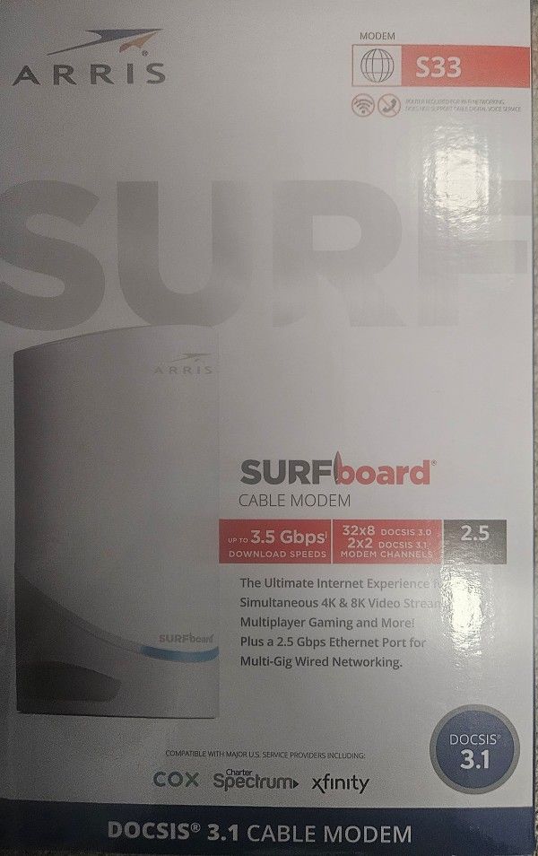 Arris surfboard s33 Modem NEW