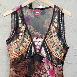 Pretty Floral Sequin Top