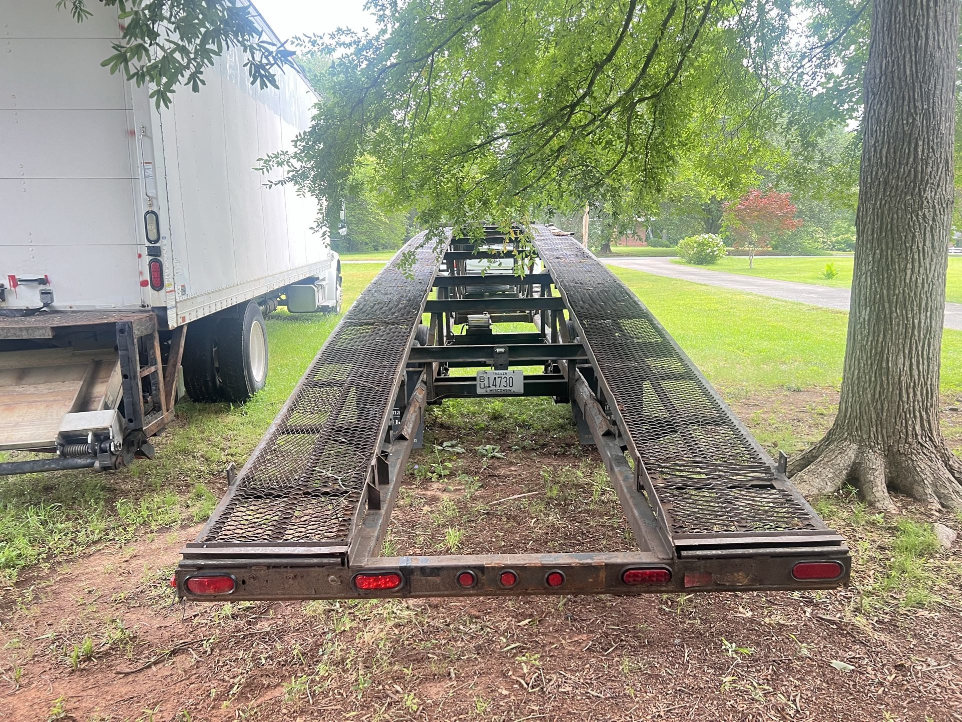 Kauffman Dually Trailer 3 Car With Winch And Hydraulic Brakes