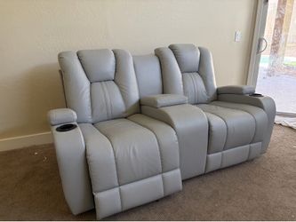 Two seats recliner chair electric leather