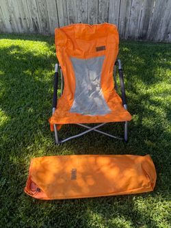 Nice C Low Beach Camping Folding Chair in bright orange
