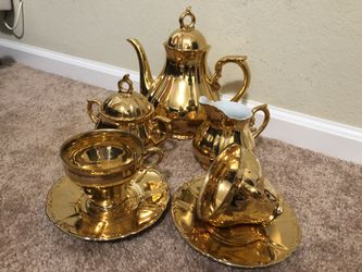 Collectible 24k gold over porcelain tea set
