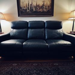 Make Offer.                  Reclining Leather Sofa Like New.   