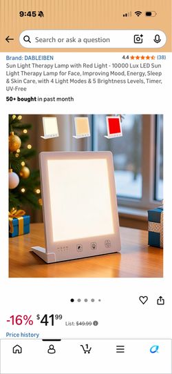 Sun Light Therapy Lamp with Red Light