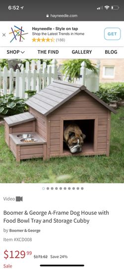 Boomer George A Frame Dog house with Food Bowl Tray and Storage Cubby for Sale in Alameda CA OfferUp