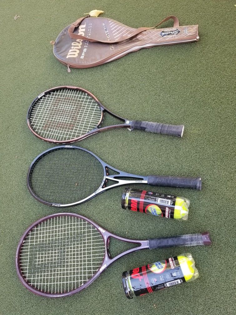 3 Tennis Rackets and ball set