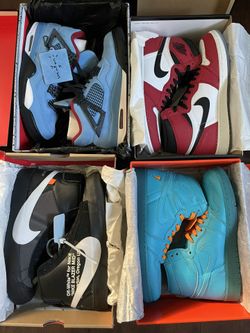 Off White Jordan Nikes 9.5, 10 Travis Scott, Spiderman