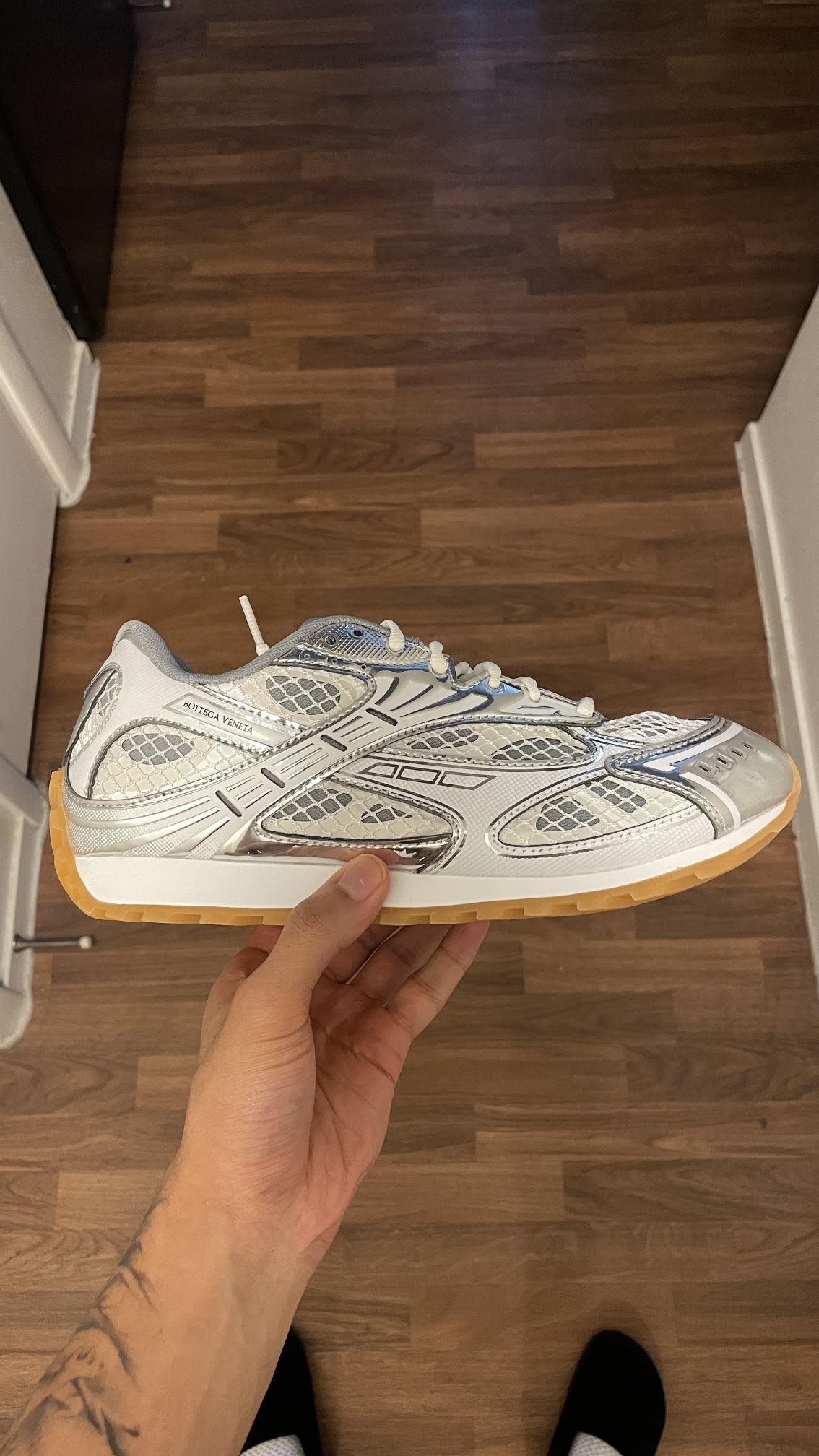 Bottega Veneta Orbit White Silver