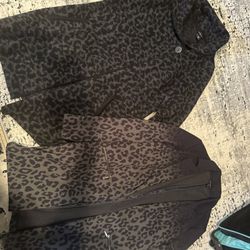 Women’s size medium sweater and cardigan cheetah leopard print