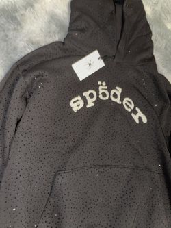 RHINESTONE SP5DER HOODIE SIZE MEDIUM 