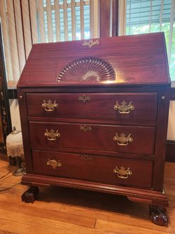 Antique Mahogany Secretary Desk with Drawers