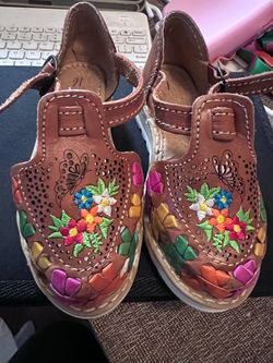 Girls Floral Huarache Sandals