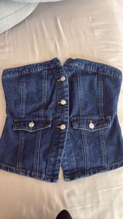 Denim cropped shirt