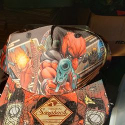 Marvel Deadpool All Over Sublimation Print  Snapback Hat Oop