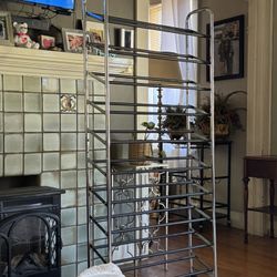 Amazon Basics 50-Pair Shoe Rack Organizer, Chrome, 35.8 x 14.6 x 59.5 inches