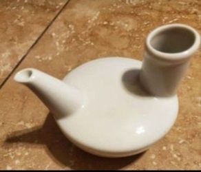 White Ceramic inlay pot