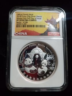 2018 China 50g Silver Medal Money Fair - PF 70 Ultra Cameo