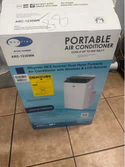 Nex 12,000 (DOE) BTU Inverter Portable Air Conditioner Cools 600 sq. ft. with Dehumidifier and Wifi Enabled in White