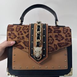 ALDO Satchel Top Handle Handbag (Cheetah Pre-Loved Rare Find) 🐆
