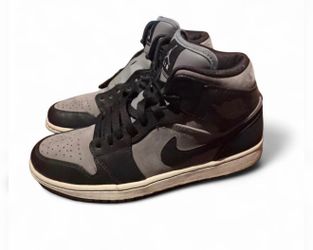 Black and grey Jordan 1 mid trainers size 9