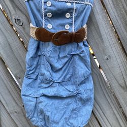 Forever 21 Juniors Size S Strapless Chambray Denim Dress  - Bubble Hem!