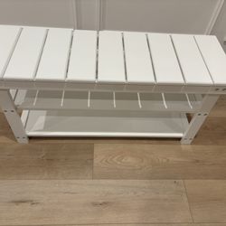 White Bench and Shoe Rack