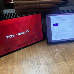 2 TV’s + 2 Heavy Duty Wall Mounts 