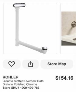 Shop KOHLER Clearflo Slotted Overflow Bath Drain in Polished Chrome