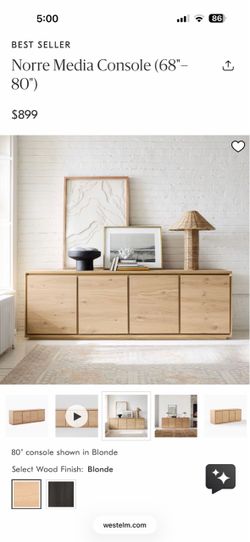 West Elm Norre media console table