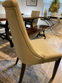 4 neutral, dining chairs