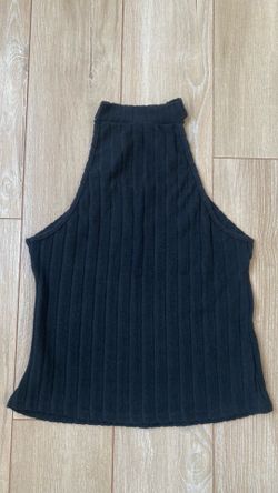 Black Ribbed Knit Top