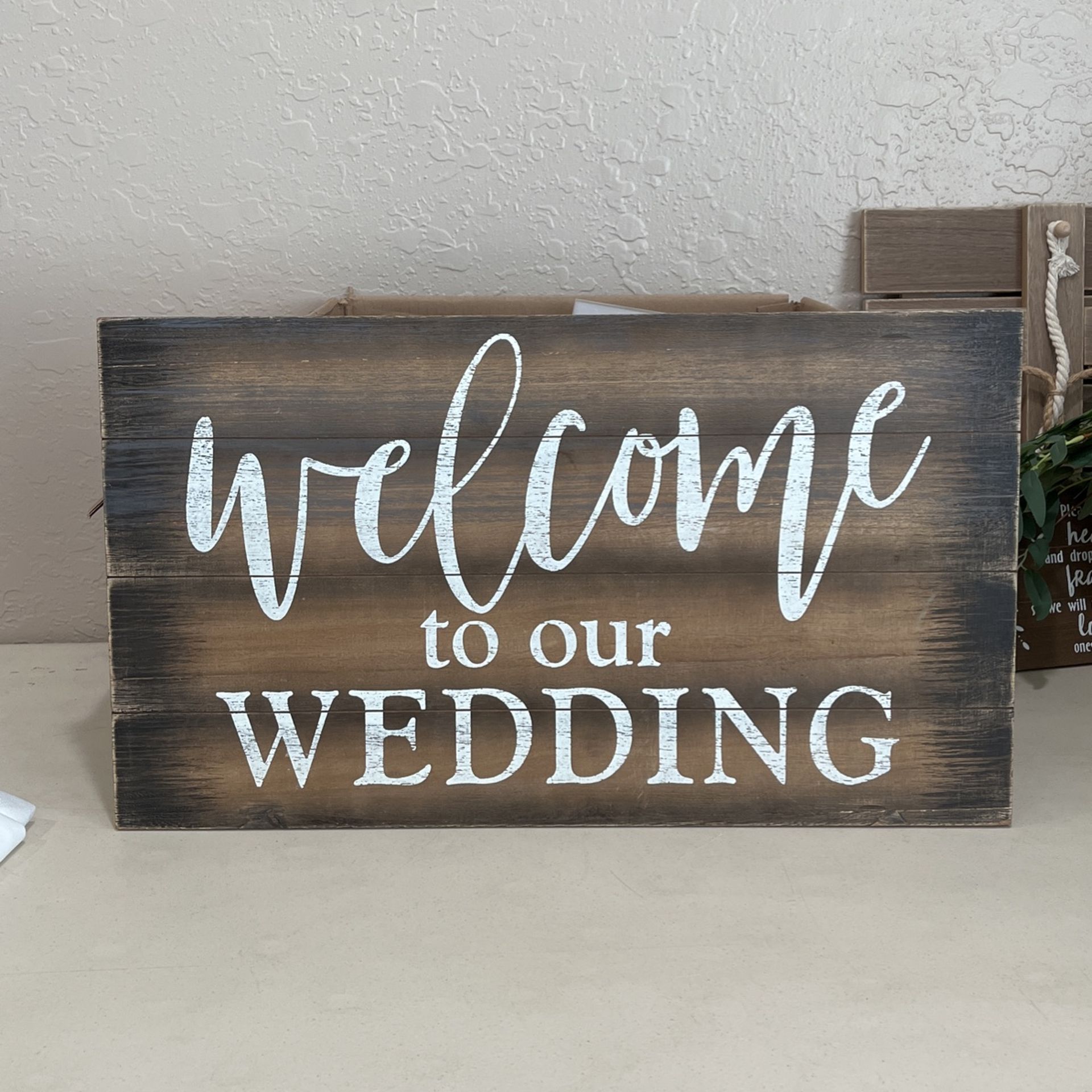 Welcome To our Wedding Sign Rustic Country 