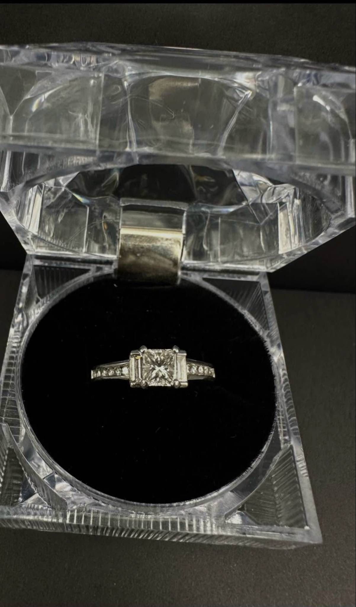 57pt Princess cut diamond engagement ring