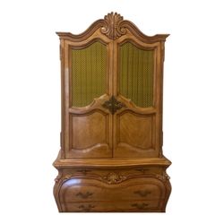 American French Provincial Armoire, Dresser and Mirror