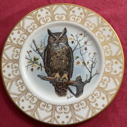 Owl Plate Collection “Edward Marshall Boehm”.  (7) plates. Fine English bone china 