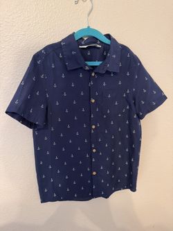Botton Down Short Sleeve Boys Shirt Size 9/10 Y