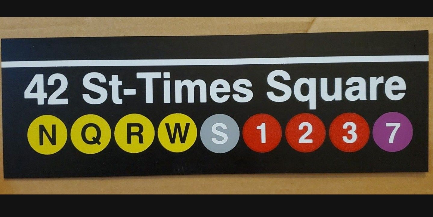 42nd Street TIMES SQUARE Wall Sign & Ruler ~ NYC MTA Subway Souvenir!